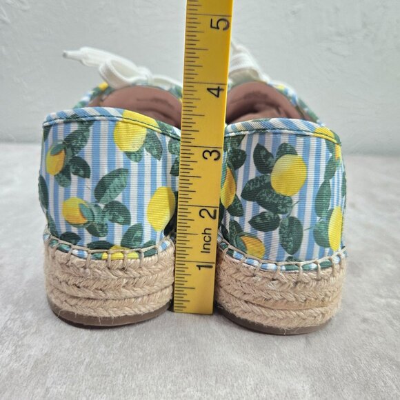 Gianni Bini Espadrille Sneakers Lemon Stripe Canvas Casual Lace Up Shoes Sz 9.5 - Picture 4 of 11